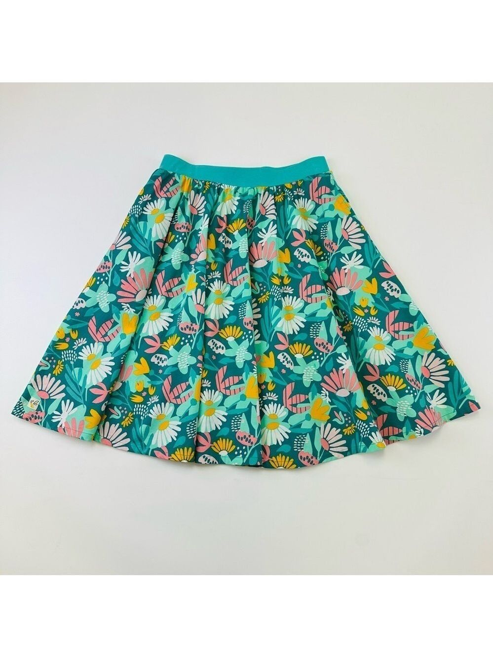 Wild Flowers floral Aline skirt Medium Daydream Believer Jenny pink turquoise